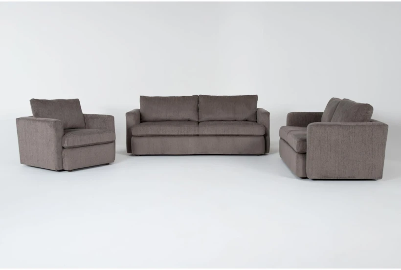 Basil Grey Sofa, Love & Arm Chair Set - 360