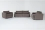 Basil Grey 3 Piece Sofa, Love & Swivel Cuddler Set - Signature
