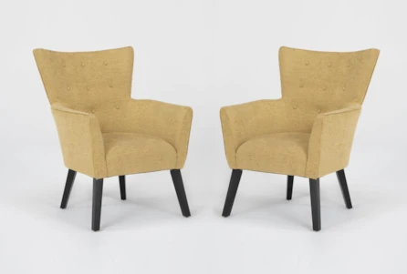 Julinha Marigold Wingback Accent Arm Chairs, Set of 2 - Main