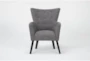 Julinha Grey Wingback Accent Arm Chairs, Set of 2 - Front