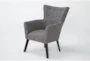 Julinha Grey Wingback Accent Arm Chairs, Set of 2 - Side