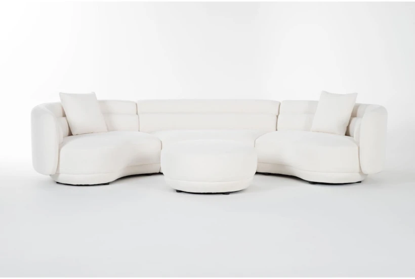 Formosa 167" 3 Piece Sectional with Cocktail Ottoman - 360