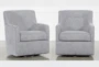 Katrina Grey Swivel Glider Arm Chairs, Set of 2 - Signature