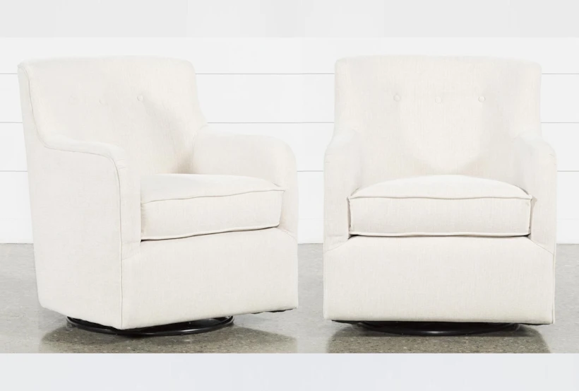 Katrina Beige Swivel Glider Arm Chairs, Set of 2 - 360