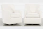 Katrina Beige Swivel Glider Arm Chairs, Set of 2 - Signature