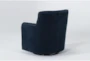 Katrina Velvet Blue Swivel Glider Arm Chairs, Set of 2 - Side