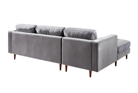 Hitchcock Grey Velvet 2 Piece Sectional With Left Arm Facing Chaise