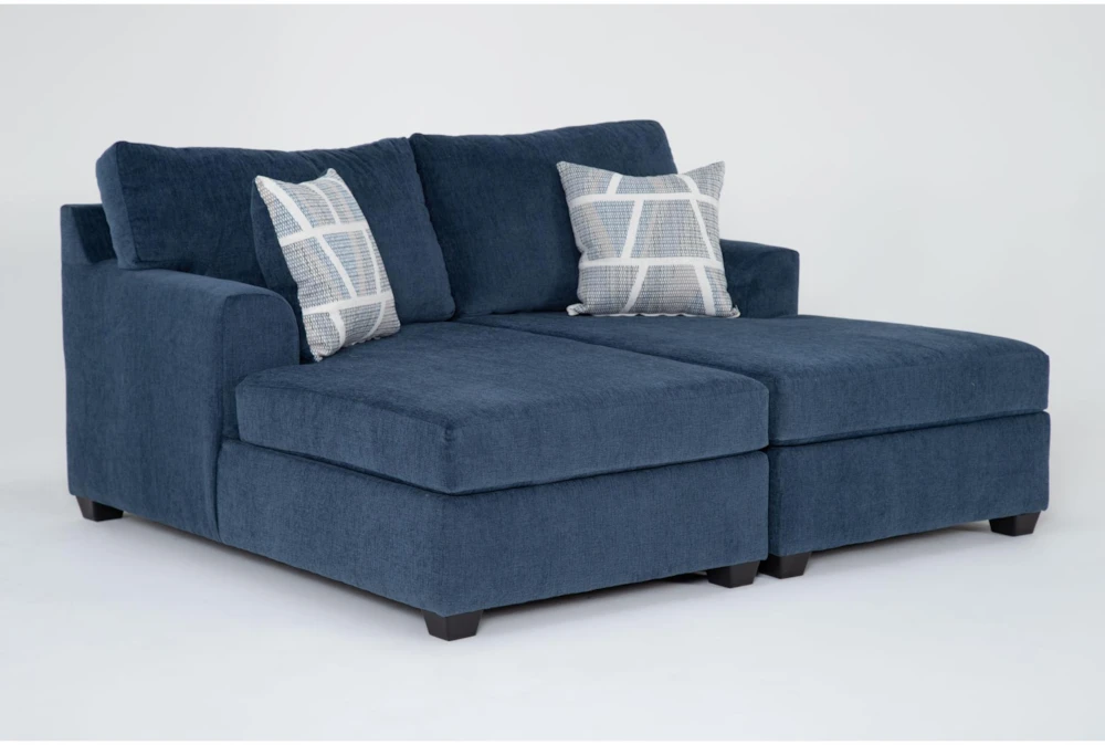 Colby Navy Double Chaise Lounge