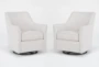Samira Bone Swivel Glider Accent Arm Chairs, Set of 2 - Signature