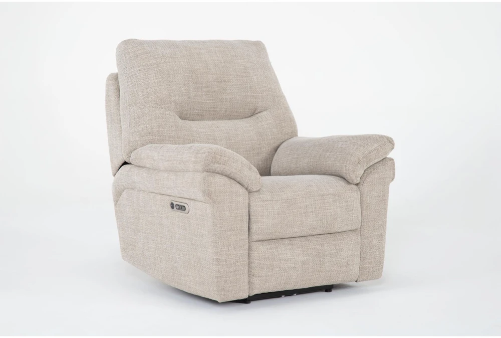 Anderson Sand Power Recliner with Power Headrest & USB