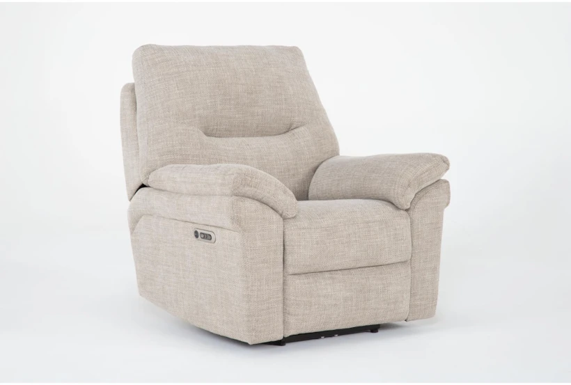 Anderson Sand Power Recliner with Power Headrest & USB - 360