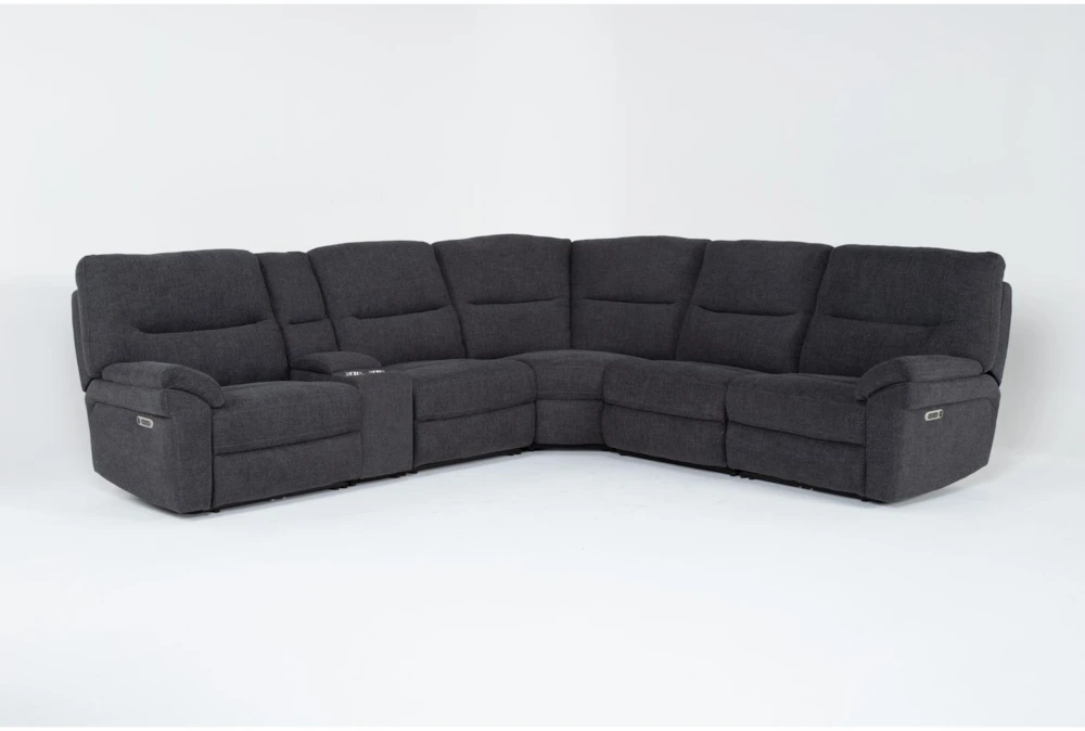 Anderson Grey 6 Piece Power Reclining Modular Sectional with Power Headrest & USB