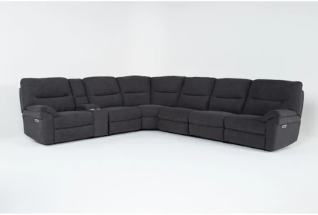 Anderson Grey 7 Piece Power Reclining Modular Sectional with Power Headrest & USB - Main