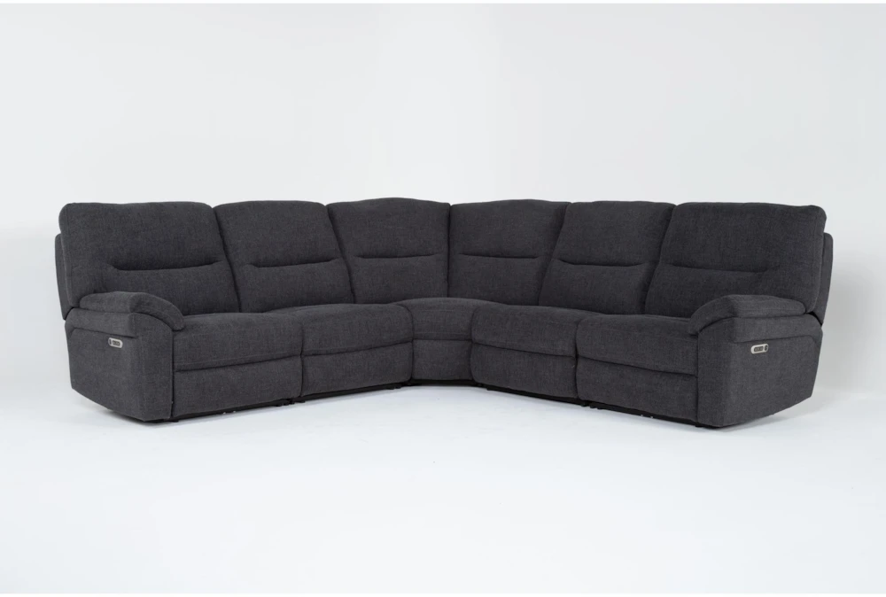 Anderson Grey 5 Piece Power Reclining Modular Sectional with Power Headrest & USB