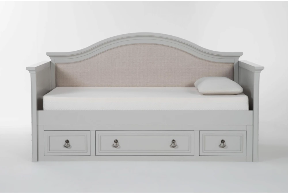 Julia Grey II Twin Wood & Upholstered Daybed With Storage