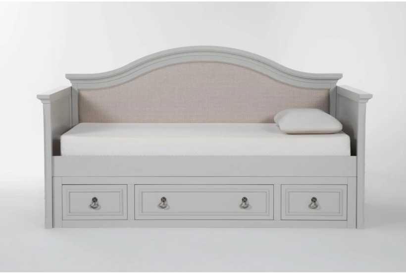 Julia Grey II Twin Wood & Upholstered Daybed With Storage - 360