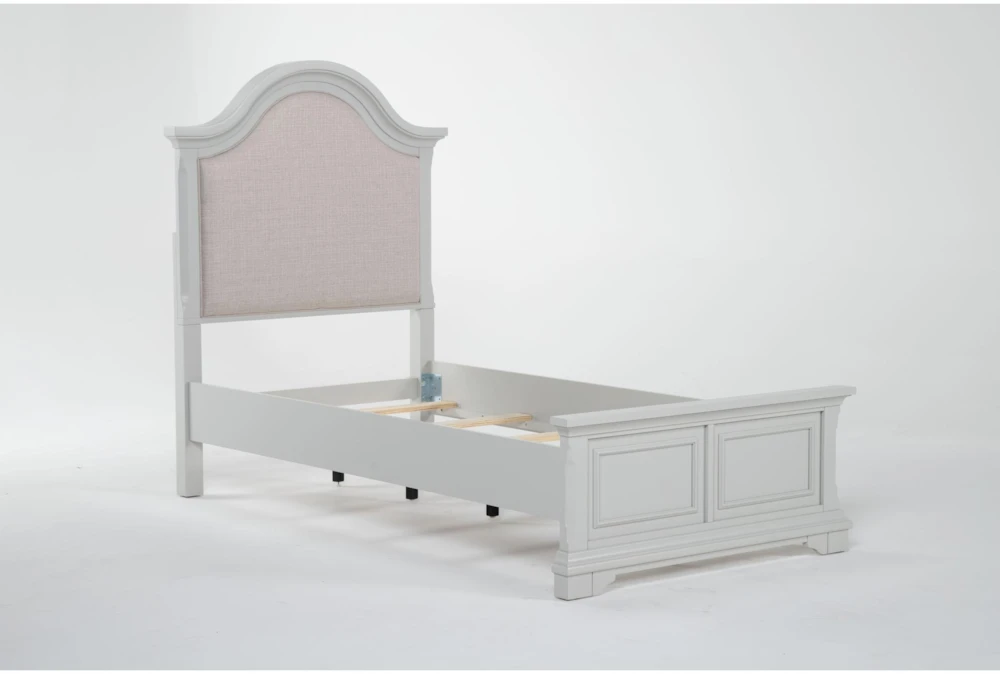 Julia Grey II Full Wood & Upholstered Panel Bed
