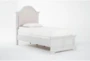 Julia Grey II Full Wood & Upholstered Panel Bed - Side