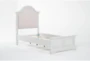 Julia Grey II Full Wood & Upholstered Panel Bed - Side