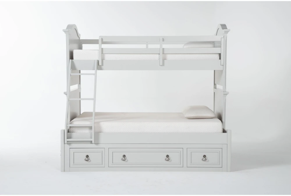 Julia Grey II Twin Over Full Wood Bunk Bed With Storage