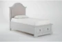 Julia Grey II Twin Wood & Upholstered Storage Bed - Side