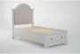 Julia Grey II Twin Wood & Upholstered Storage Bed - Side