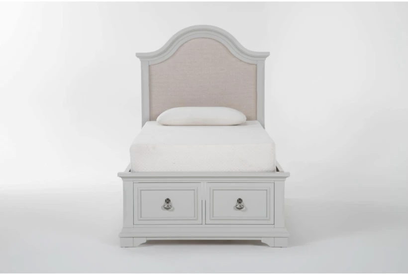 Julia Grey II Twin Wood & Upholstered Storage Bed - 360
