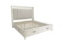 Arris White Queen Wood & Upholstered Shelter Platform Bed With Storage - Detail