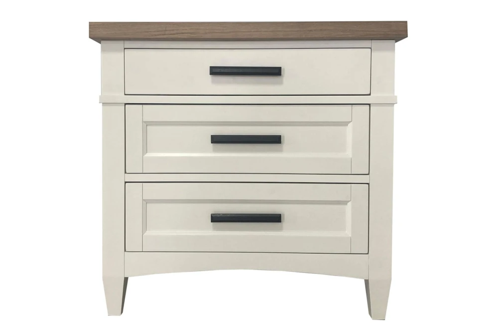 Arris White 3-Drawer Nightstand With Usb