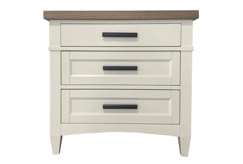 Arris White 3-Drawer Nightstand With Usb - 360