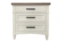 Arris White 3-Drawer Nightstand With Usb - Signature