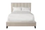 Audrie Beige Queen Upholstered Panel Bed - Front