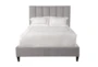 Audrie Grey King Upholstered Panel Bed - Front