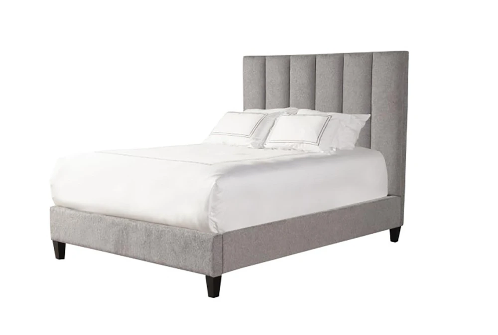 Audrie Grey King Upholstered Panel Bed