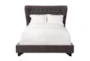 Cailey Charcoal King Upholstered Panel Bed - Front