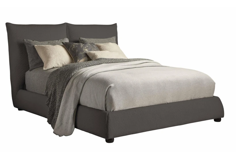 Cloudy Charcoal Queen Upholstered Panel Bed - 360