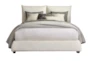 Cloudy White Queen Upholstered Panel Bed - Front