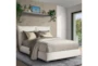 Cloudy White California King Upholstered Panel Bed - Room