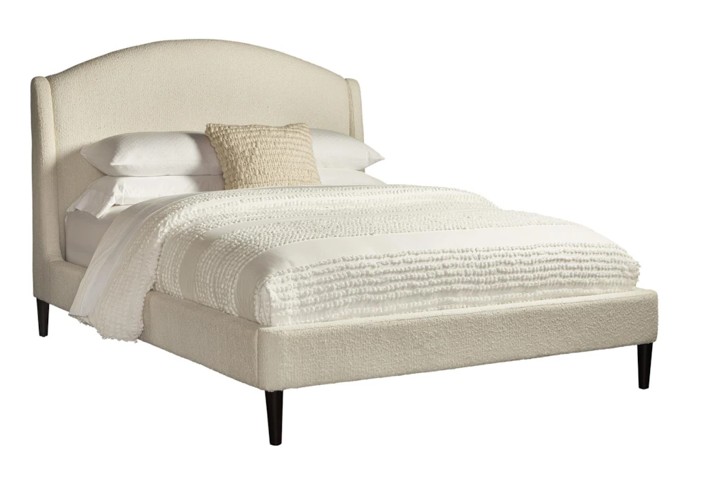 Crestley King Curved Upholstered Shelter Bed