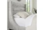 Jeremy Grey Queen Upholstered Shelter Bed - Side