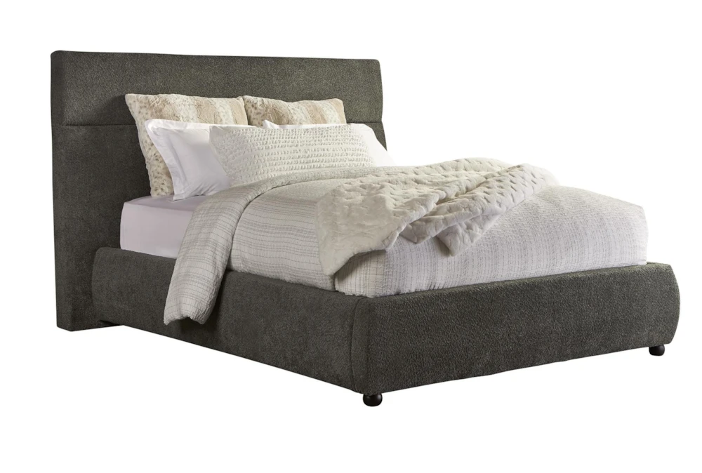 Lockwood Charcoal King Upholstered Panel Bed