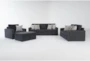 Monterey Twilight Blue 95" 4 Piece Sofa, Loveseat, Arm Chair & Ottoman Set - Signature