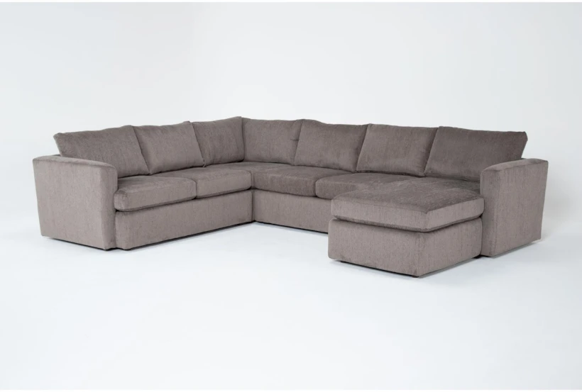 Basil Grey 125" 4 Piece Sectional with Right Arm Facing Chaise - 360