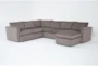 Basil Grey 125" 4 Piece Sectional with Right Arm Facing Chaise - Signature