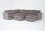 Basil Grey 125" 4 Piece Sectional with Right Arm Facing Chaise & Ottoman - Signature