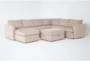 Basil Putty 125" 4 Piece Sectional with Left Arm Facing Chaise & Ottoman - Signature