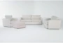 Basil Porcelain 4 Piece Queen Sleeper Sofa, Love, Chair & Ottoman Set - Signature