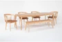 Mariko 78-96" Extendable Dining With Bench And Arm Chair Set For 6 - Side