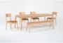 Mariko 78-96" Extendable Dining With Bench And Side Chair Set For 6 - Side