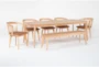 Mariko 78-96" Extendable Dining With Bench And Arm Chair Set For 8 - Side